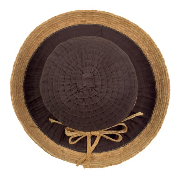 Scala Ribbon Textured Raffia Classic Resort Vacay Beach Pool Sun Hat Women's O/S - Picture 1 of 7